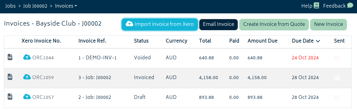 add ons invoice import from xero