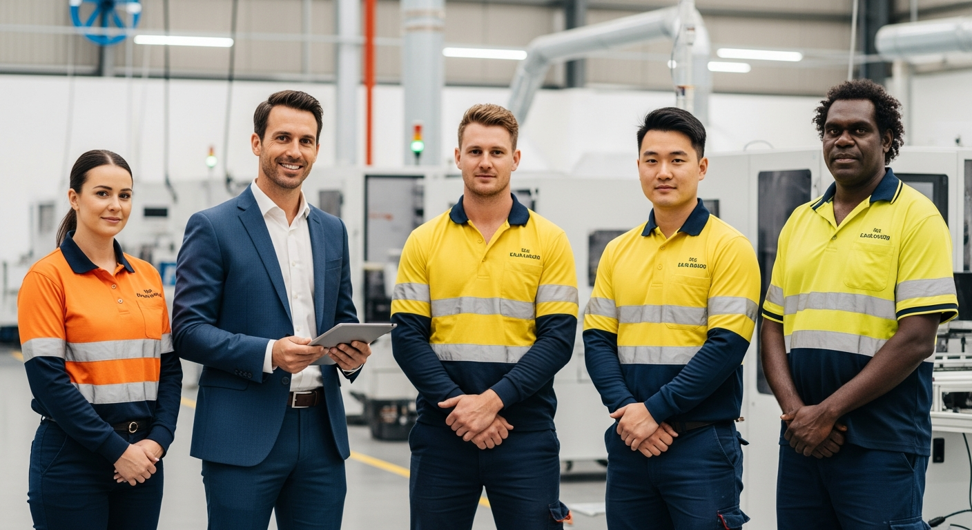 Australian manufacturing team on the workshop floor