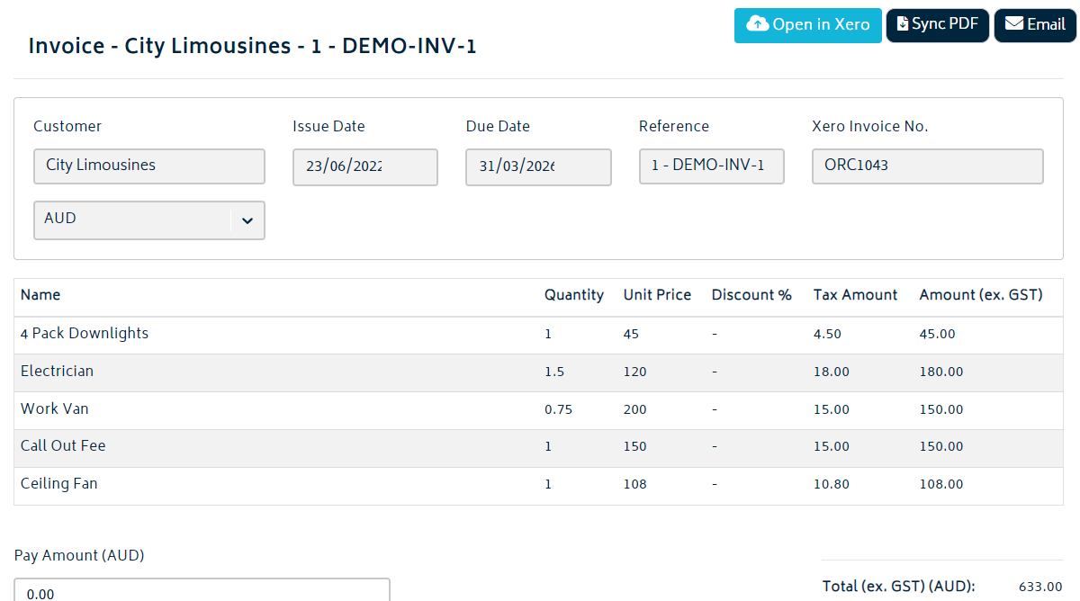 invoicing paid invoice